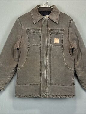 VTG Carhartt Jacket Coat Mens M Regular Chestnut C26CHT Quilt Lined Canvas USA